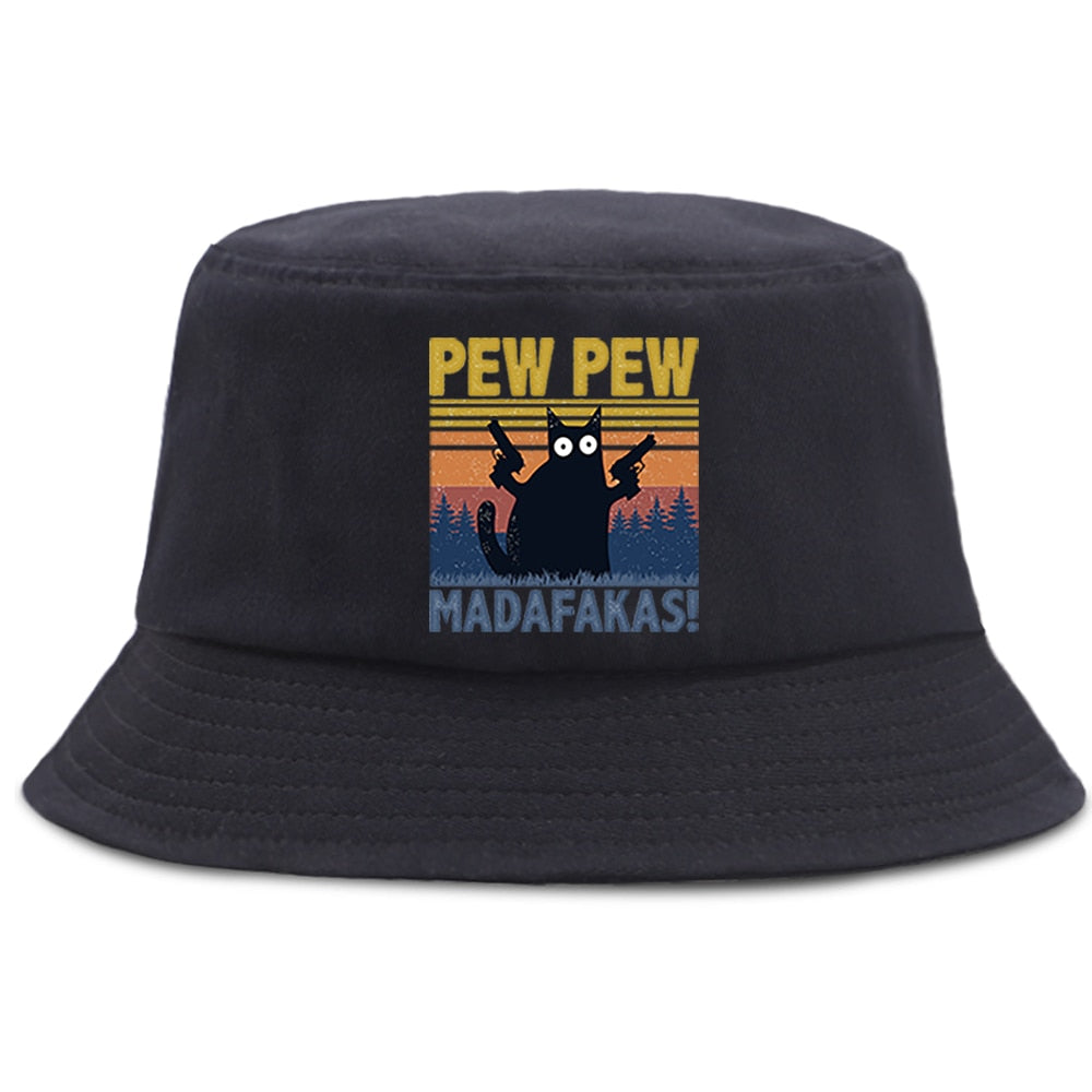 Pew Pew Cat bucket hat