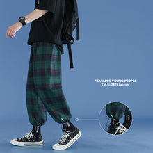 Load image into Gallery viewer, Trendy plaid streetwear trousers
