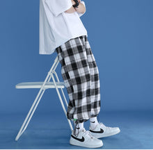 Load image into Gallery viewer, Trendy plaid streetwear trousers
